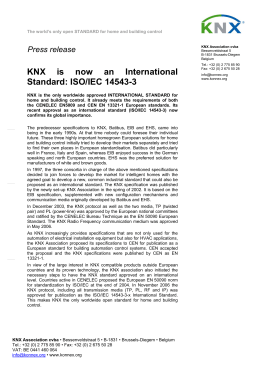 KNX is now an International Standard: ISO/IEC