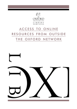 access to online resources from outside the oxford network