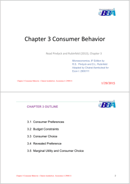 Chapter 3 Consumer Behavior