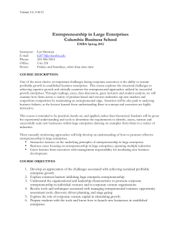 Entrepreneurship in Large Enterprise 20121