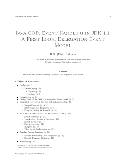 Event Handling in JDK 1.1, A First Look, Delegation Event Model