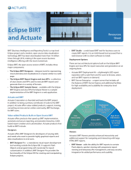 Eclipse BIRT and Actuate