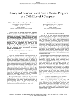 History and Lessons Learnt from a Metrics Program at a