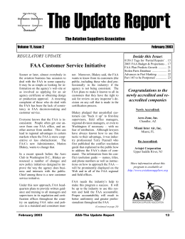 FAA Customer Service Initiative - Aviation Suppliers Association