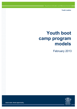 Youth boot camp program summary