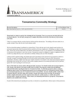 Transamerica Commodity Strategy