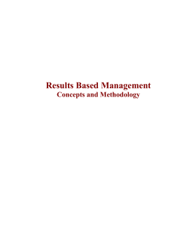 Results Based Management