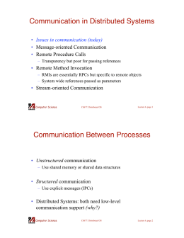 Communication in Distributed Systems Communication Between