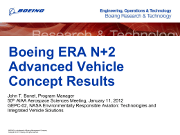 Boeing ERA N+2 Advanced Vehicle Concept Results