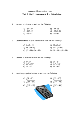 www.mathsrevision.com Int 1 Unit1 Homework 1 – Calculator