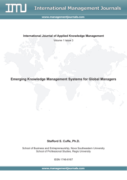 Emerging Knowledge Management Systems for Global Managers