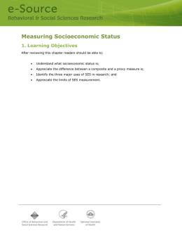 Measuring Socioeconomic Status - e-Source: Behavioral and Social