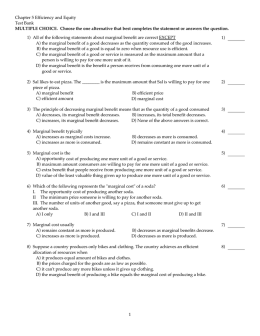 Chapter 5 Efficiency and Equity Test Bank MULTIPLE CHOICE