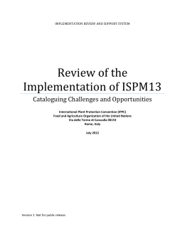 Review of the Implementation of ISPM13