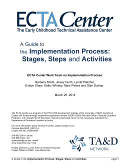 the Implementation Process: Stages, Steps and Activities