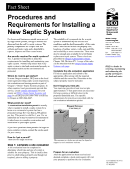Procedures and Requirements for Installing a New Septic System