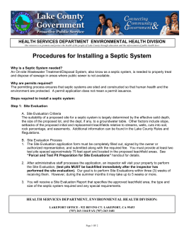 Procedures for Installing a Septic System