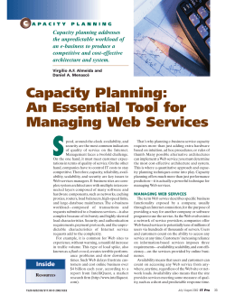 Capacity Planning: An Essential Tool for Managing Web Services