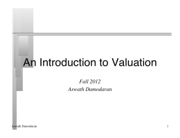 An Introduction to Valuation - NYU Stern School of Business