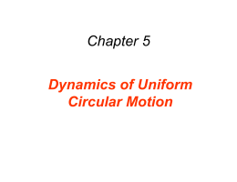Chapter 5 Dynamics of Uniform Circular Motion