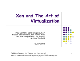 Xen and The Art of Virtualization