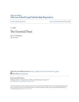 The Essential Dean - Yale Law School Legal Scholarship Repository