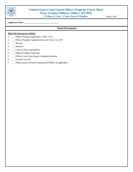 United States Coast Guard Officer Program Check Sheet Prior