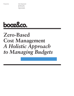 Zero-Based Cost Management
