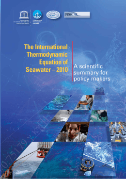 The International thermodynamic equation of seawater, 2010: a