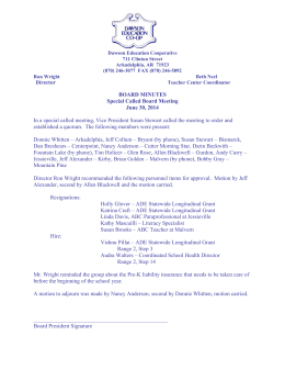 BOARD MINUTES Special Called Board Meeting June 30, 2014 In a