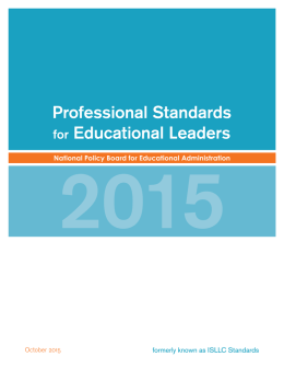 2015 Professional Standards for Educational Leaders