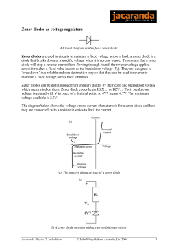 Zener diodes as voltage regulators