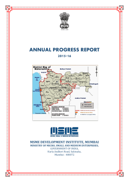 Annual Report 2015-16 - MSME Development Institute, Mumbai