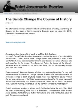 The Saints Change the Course of History