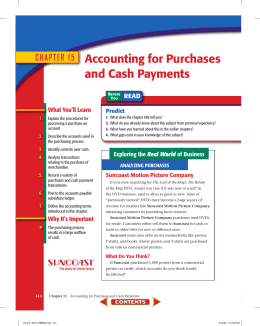 CHAPTER 15 Accounting for Purchases and Cash Payments
