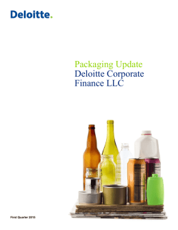 Packaging Update Deloitte Corporate Finance LLC