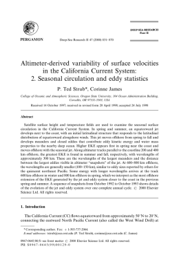 Altimeter-derived variability of surface velocities in the California