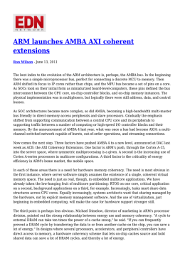 ARM launches AMBA AXI coherent extensions