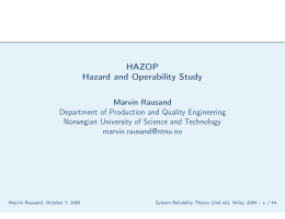 HAZOP Hazard and Operability Study