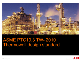 ASME PTC19.3 TW- 2010 Thermowell design standard