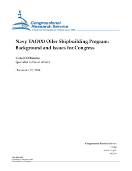 Oiler Shipbuilding Program: Background and Issues for Congress