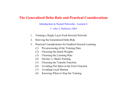 The Generalized Delta Rule and Practical Considerations