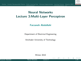 Neural Networks Lecture 3:Multi-Layer Perceptron