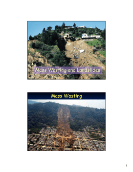 Mass Wasting and Landslides Mass Wasting