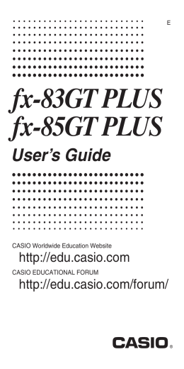 fx-83GT PLUS fx-85GT PLUS User`s Guide