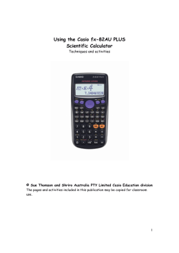 Using the Casio fx-82AU PLUS Scientific Calculator