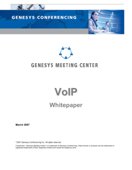Genesys Meeting Center VoIP Whitepaper