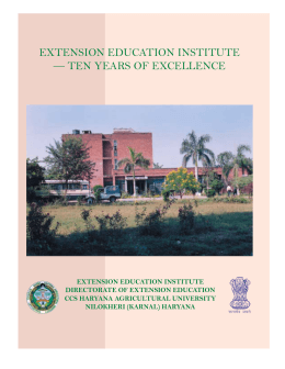 extension education institute - CCS Haryana Agricultural University