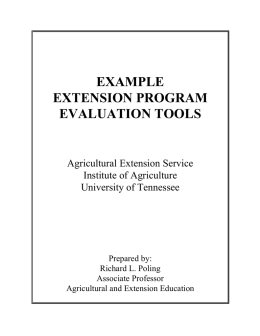 EXAMPLE EXTENSION PROGRAM EVALUATION TOOLS