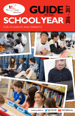 SCHOOL YEAR 2016 - 2017 - York Region District School Board